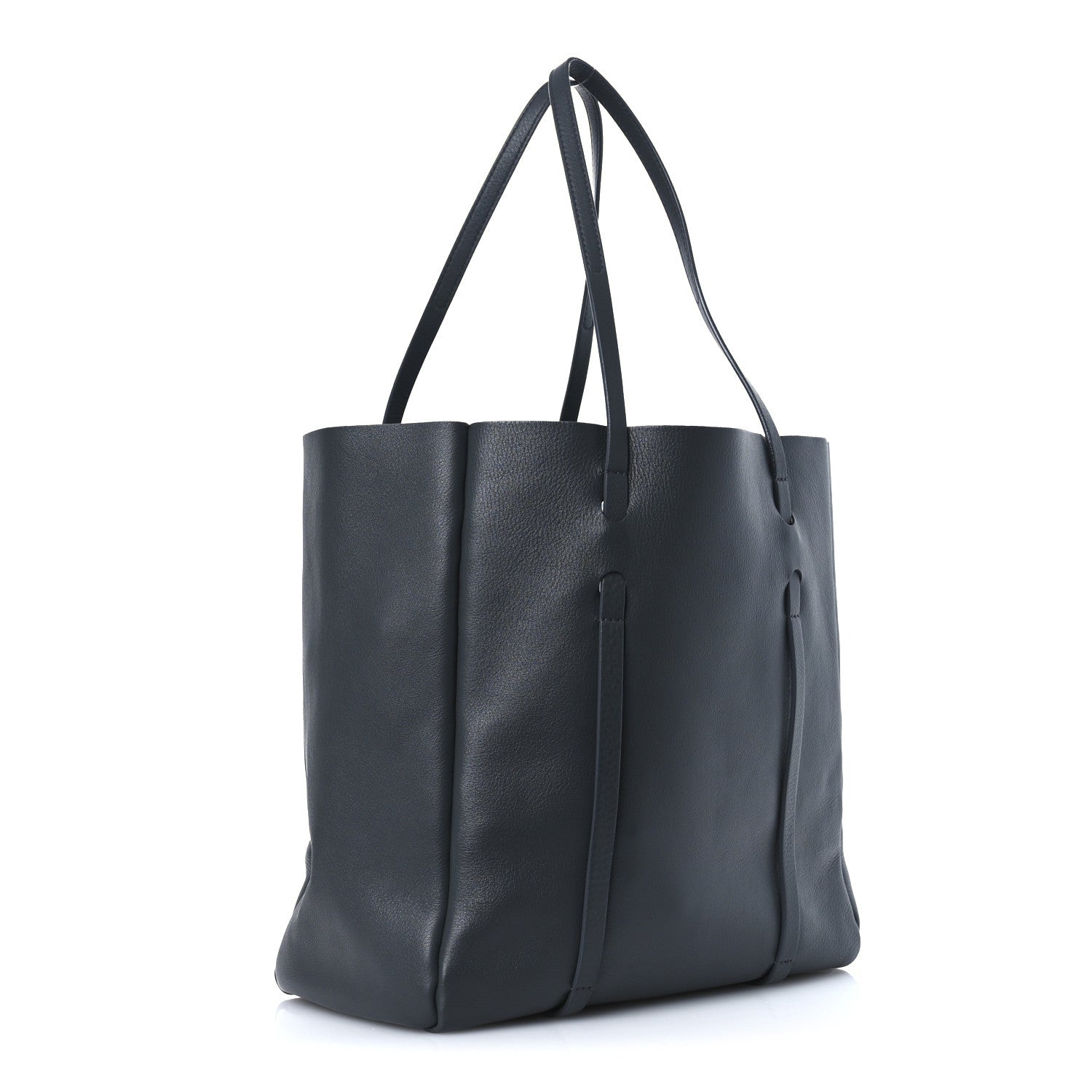 Veau Baltimore Double Sided Small Everyday Tote Gris Fossile Black