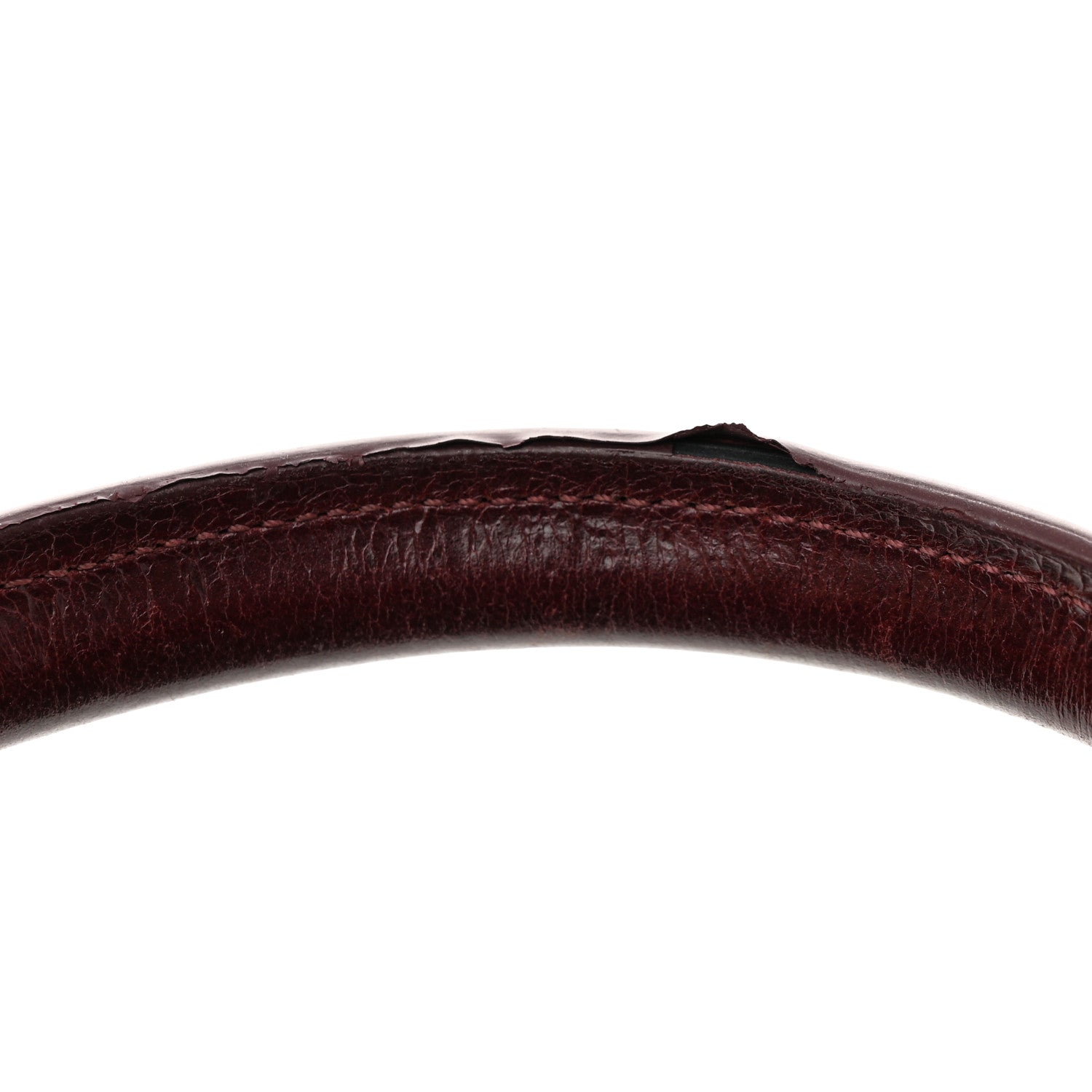 Glazed Calfskin Castle Rock Large Flap Black Burgundy