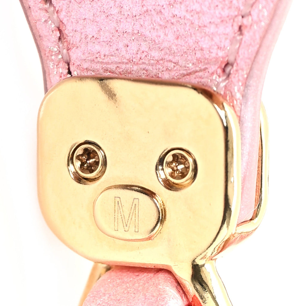 Iridescent Lambskin Metal Chain Belt M Light Pink