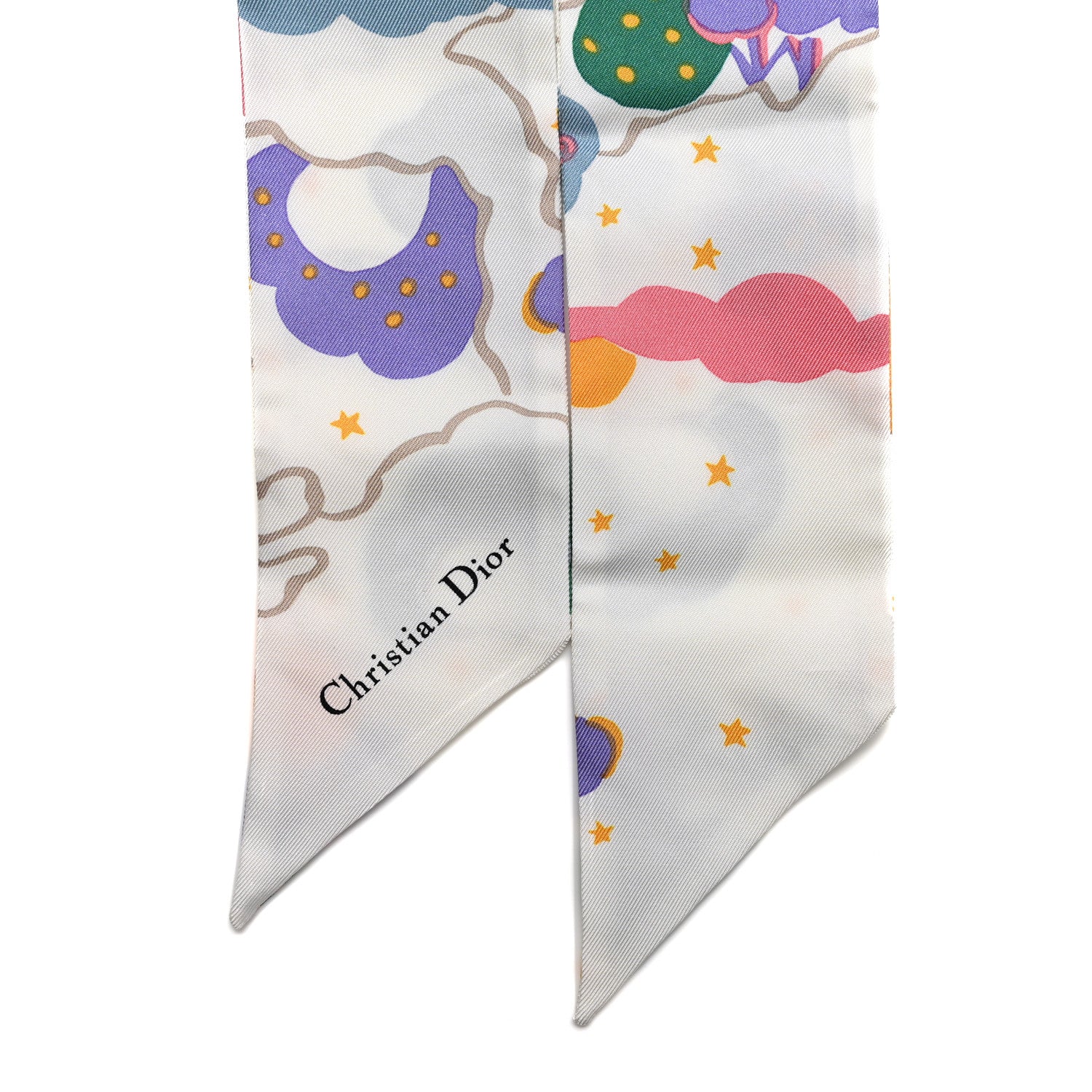 Silk Ciel De Reve Mitzah Scarf White Multicolor