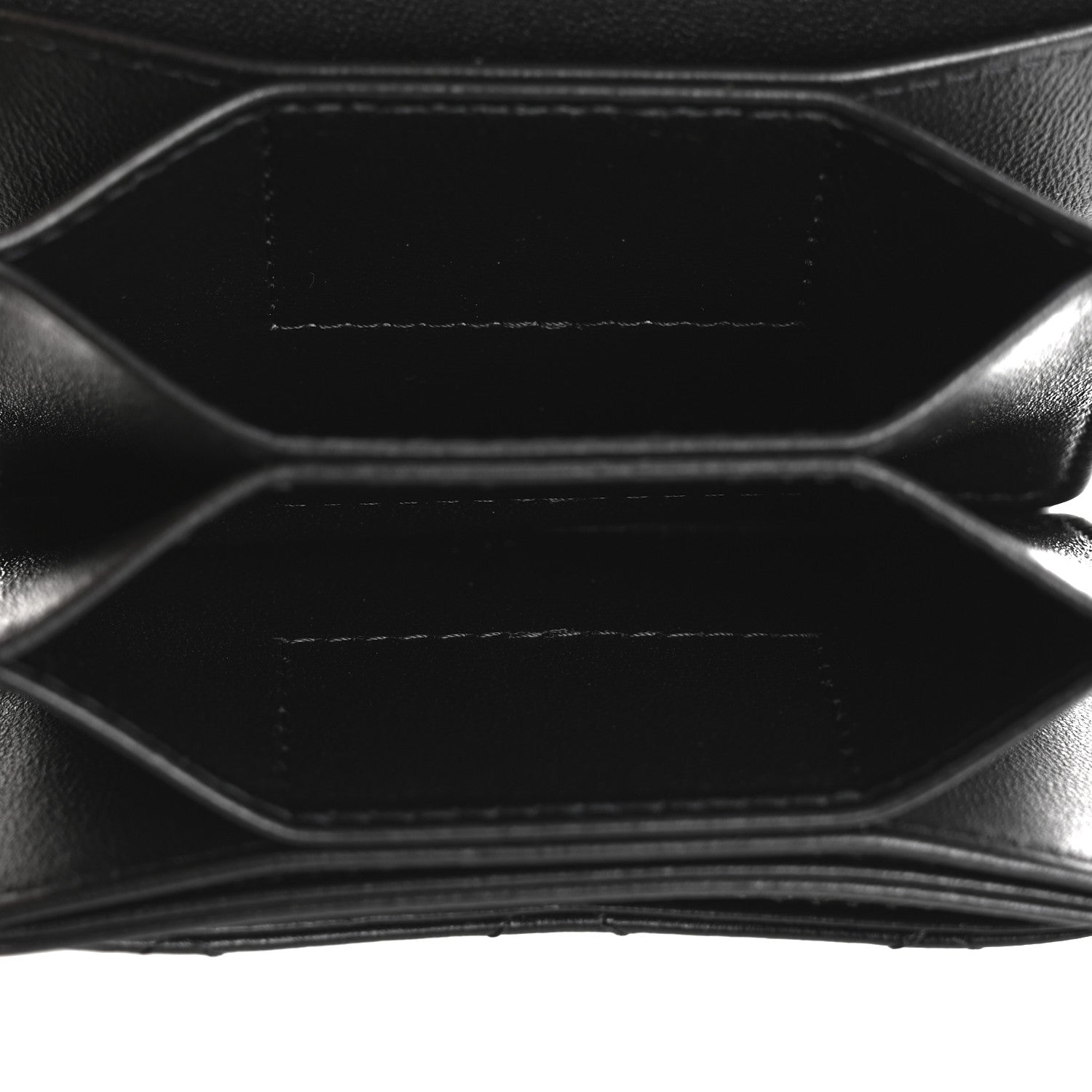 Lambskin Quilted Flap  Holder With Cuff Black