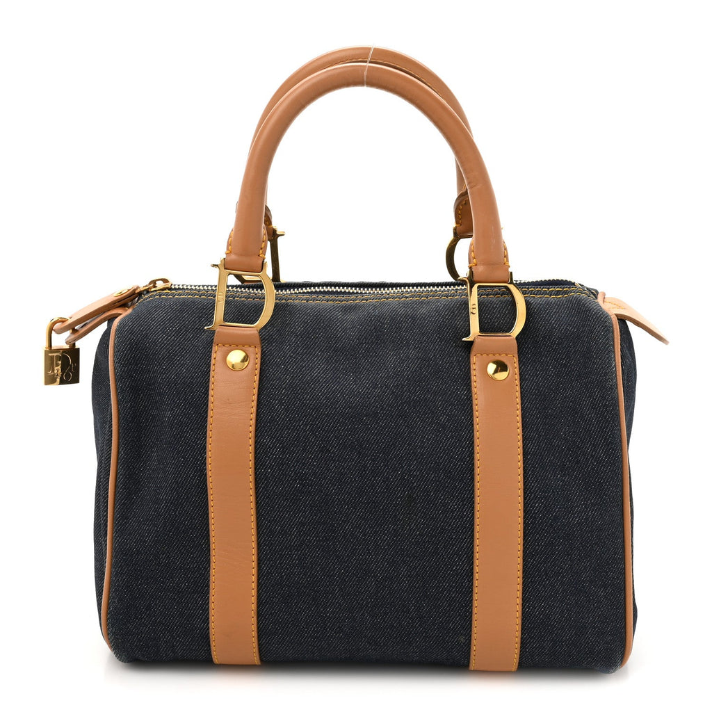 Denim Calfskin Boston Bag Blue