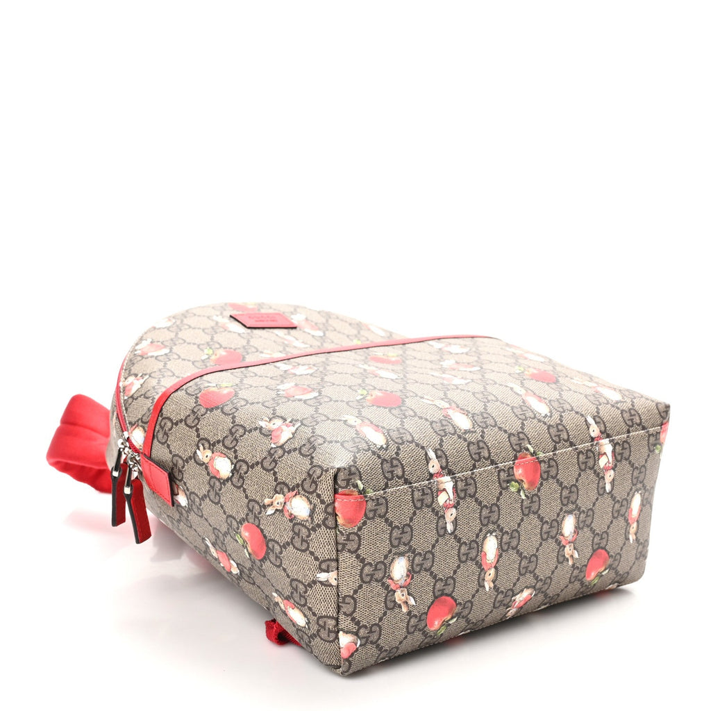 X PETER RABBIT GG Supreme Monogram Rabbit Print Childerns Backpack Red