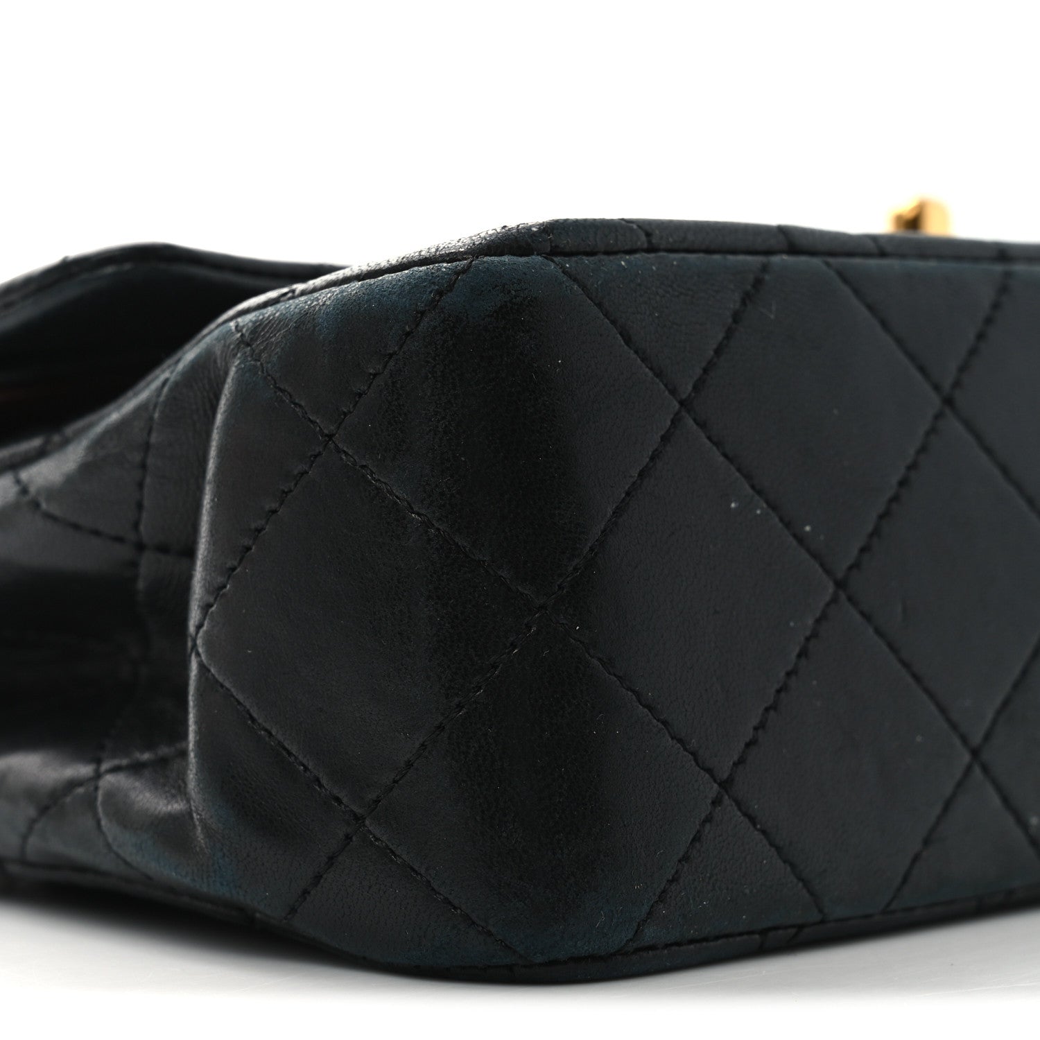 Lambskin Quilted Small Double Flap Black
