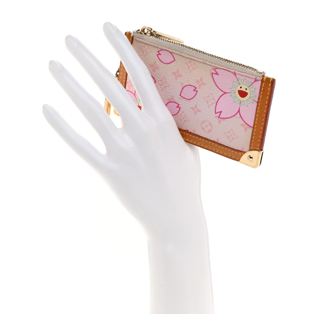 Monogram Cherry Blossom Key Pouch Pink