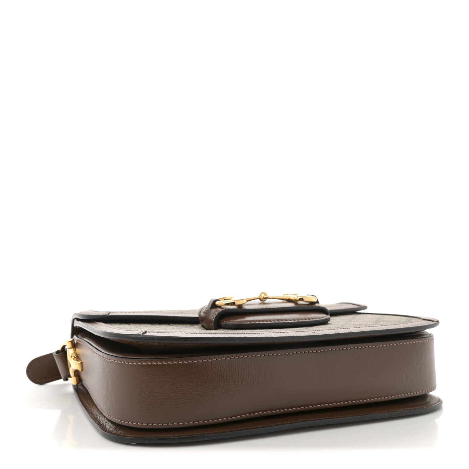 GG Supreme Monogram Horsebit 1955 Shoulder Bag Beige Brown Sugar