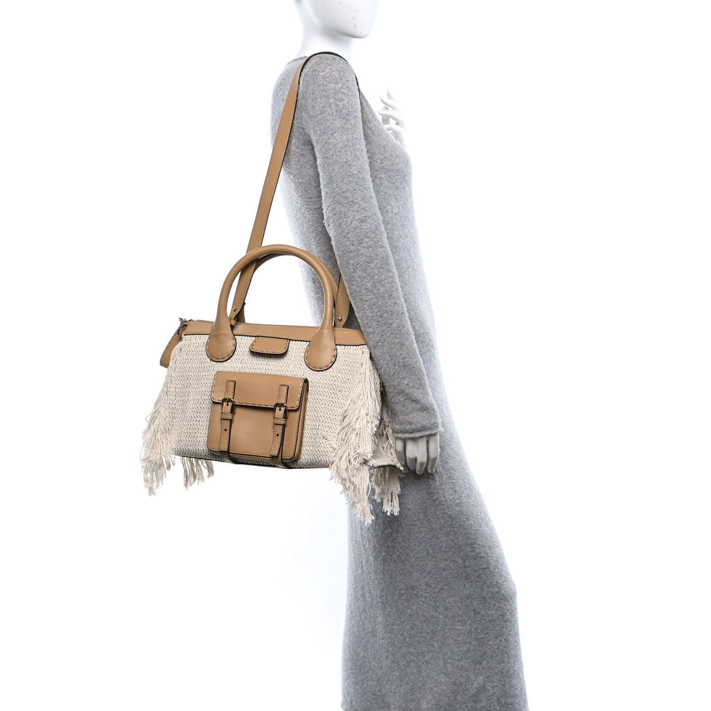 Cotton Calfskin Medium Edith Day Bag Soft Tan