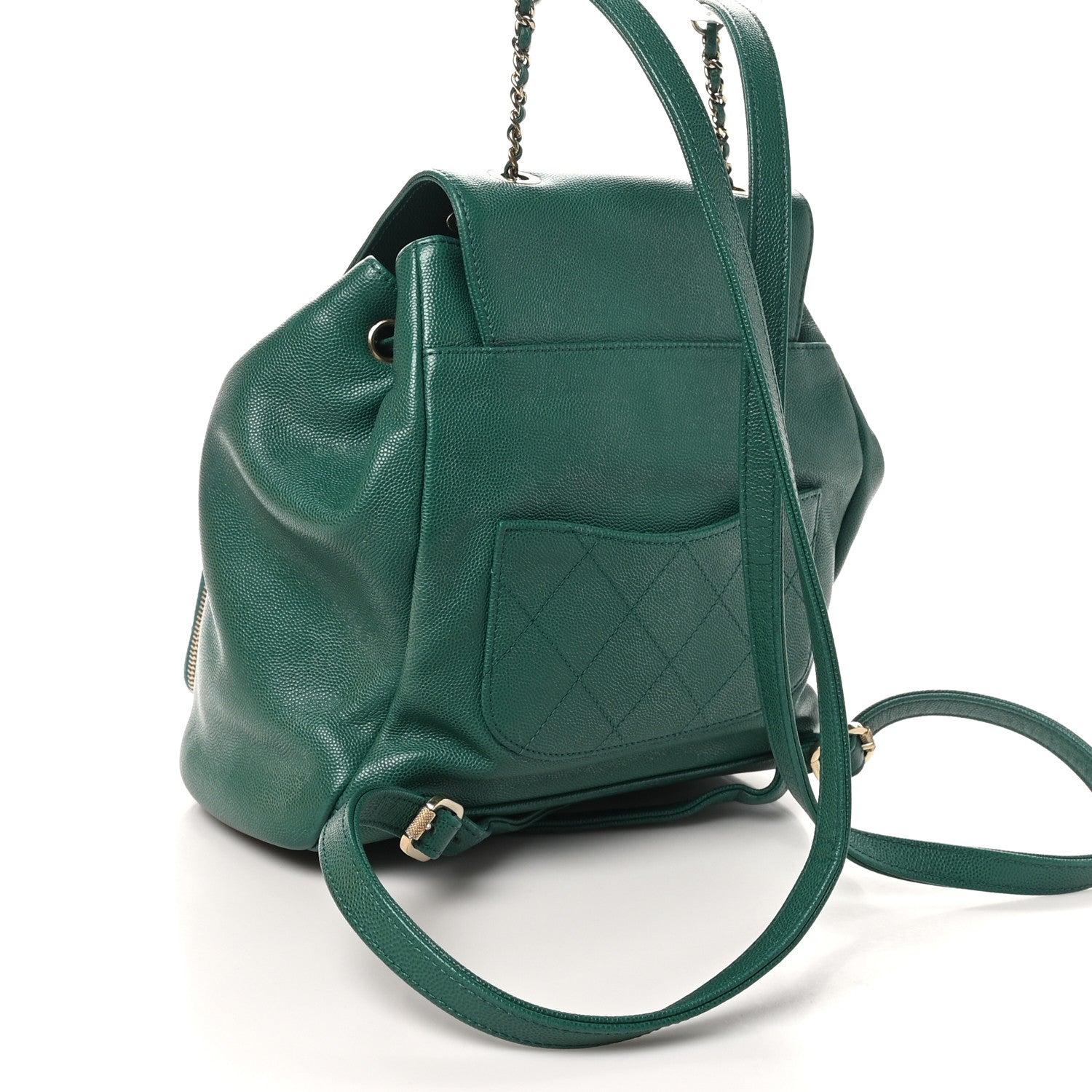 Caviar Quilted Business Affinity Backpack Green