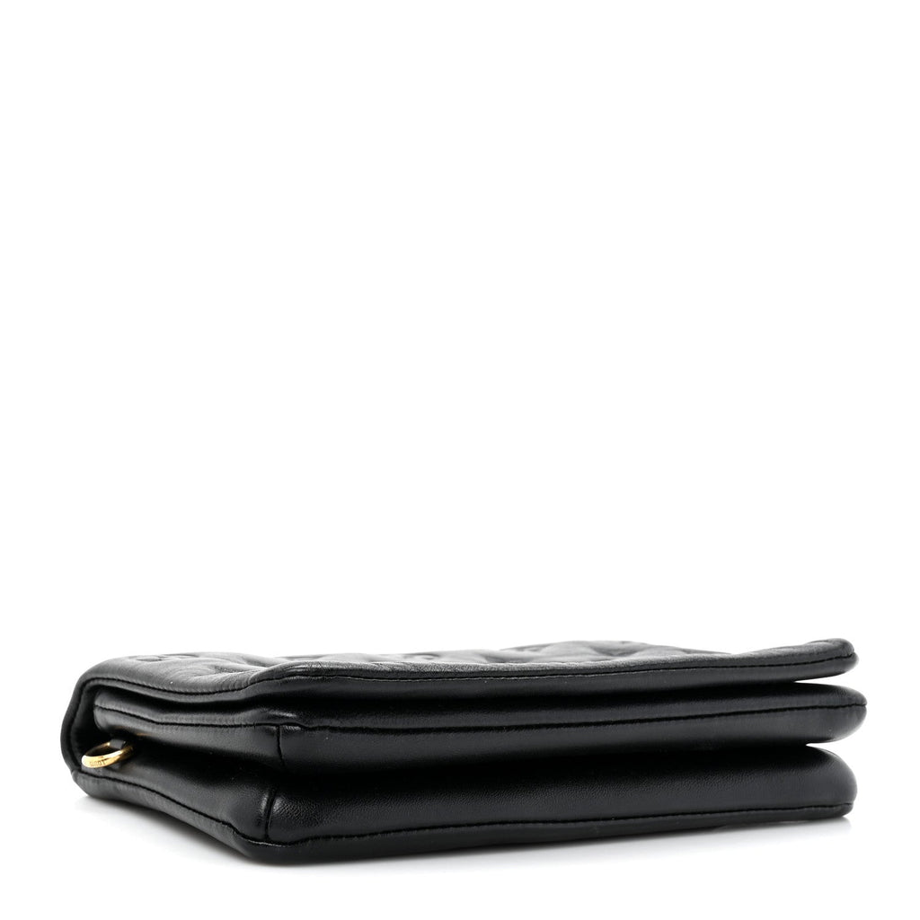 Lambskin Embossed Monogram Pochette Coussin Black