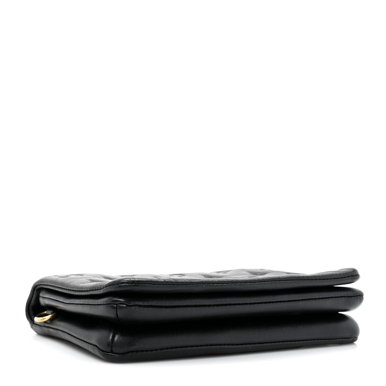 Lambskin Embossed Monogram Pochette Coussin Black