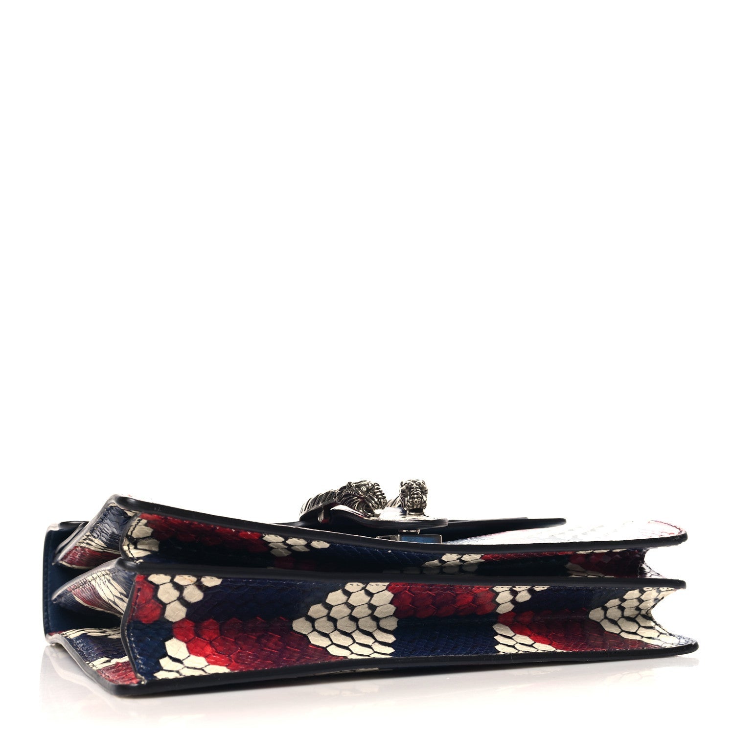 Snakeskin Cubic Medium Dionysus Shoulder Bag Red White Blue