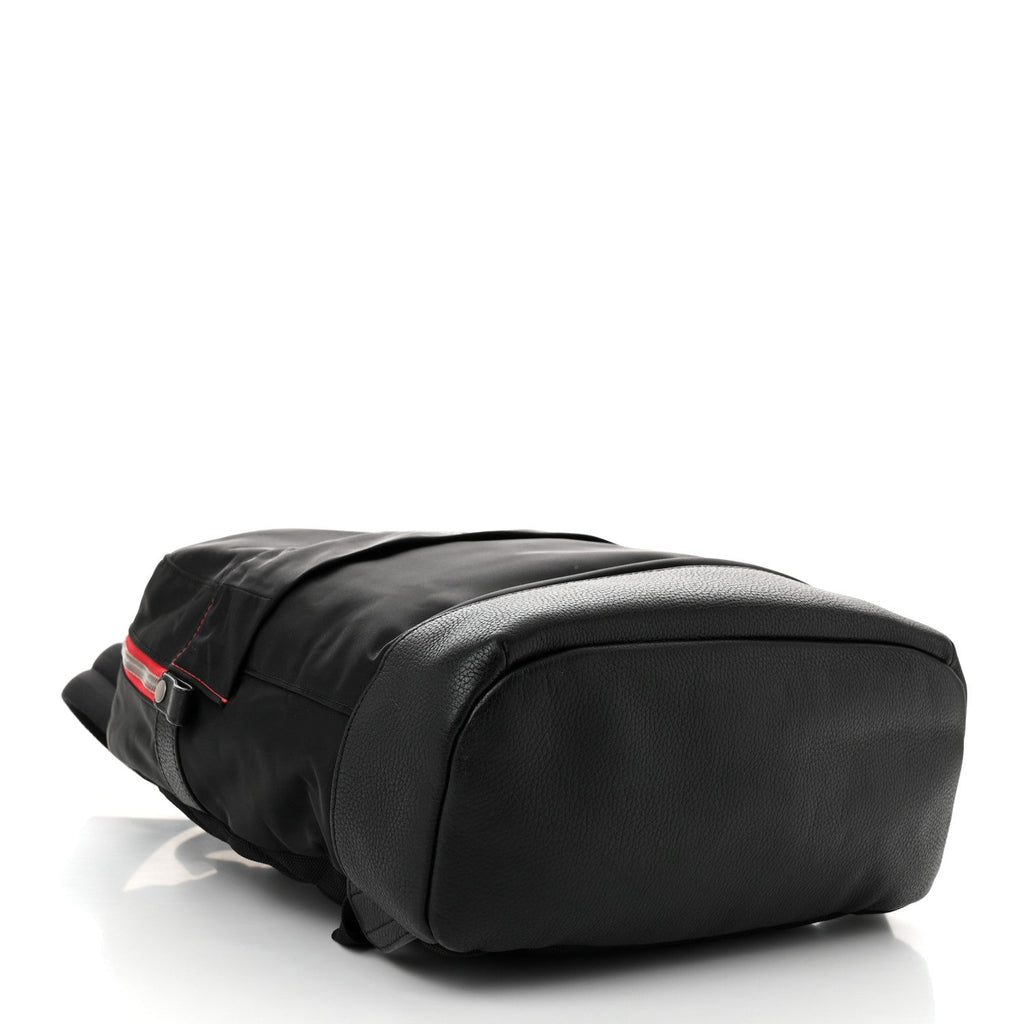 Nylon Medium Logo Backpack Black