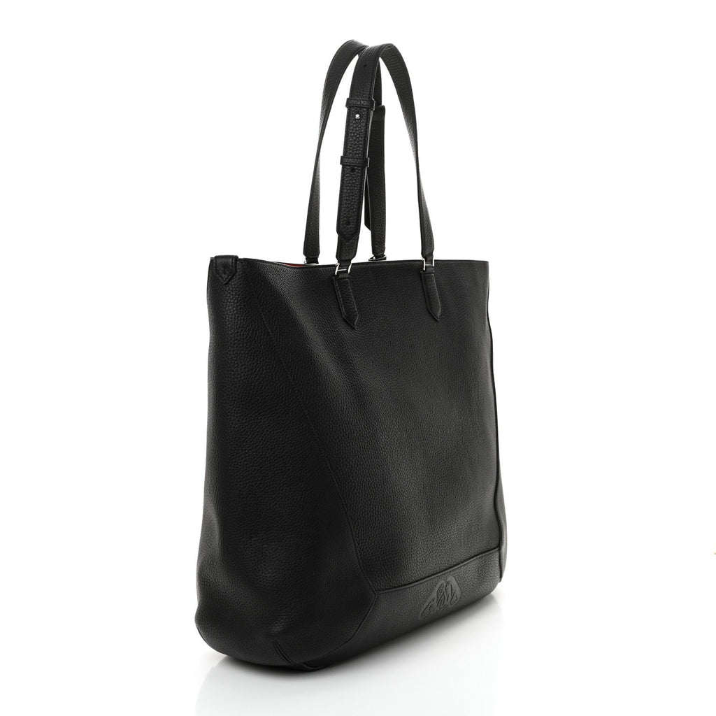 Grained Calfskin Medium Edge Tote Black