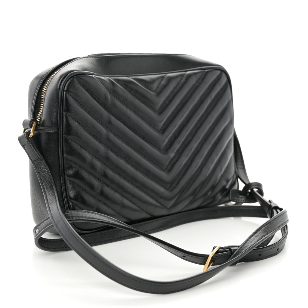 Calfskin Matelasse Monogram Lou Camera Bag Black