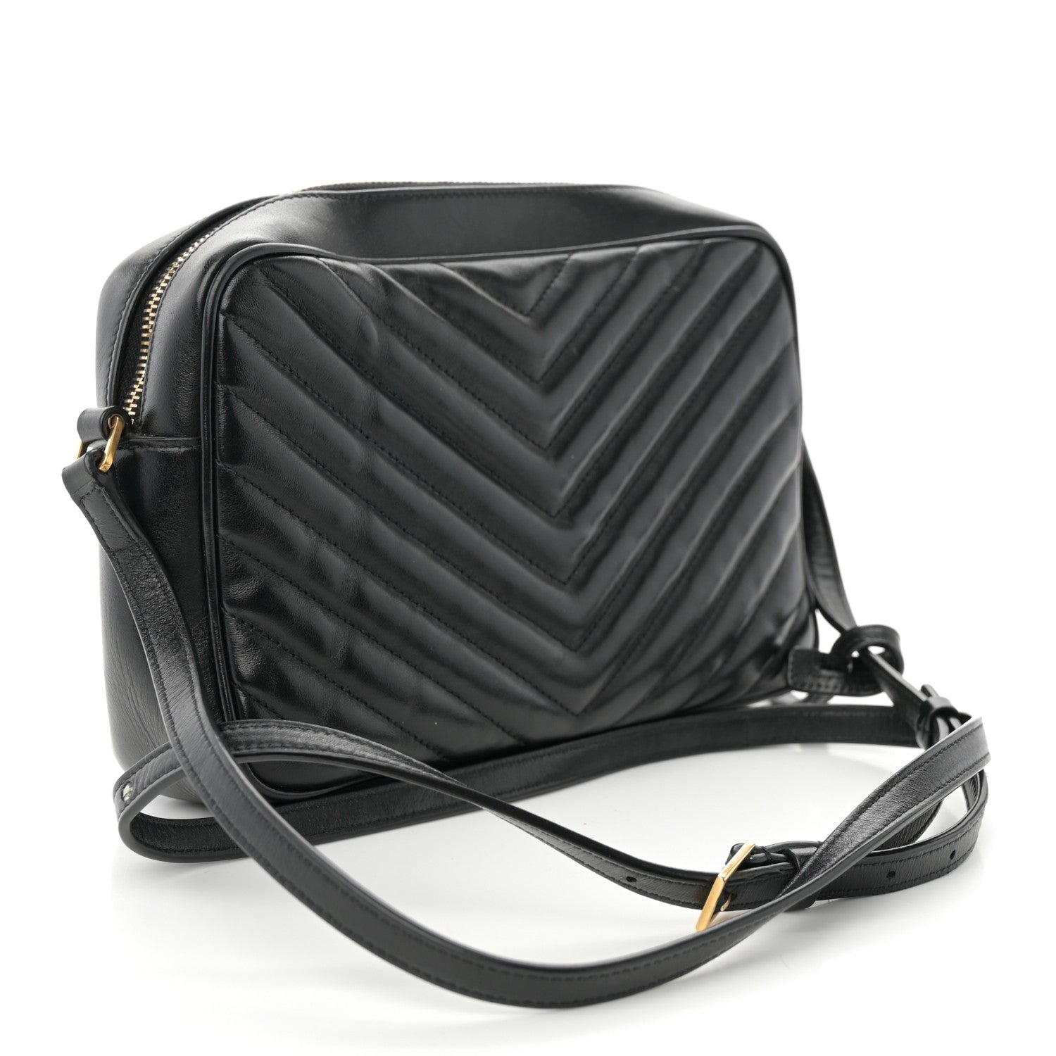 Calfskin Matelasse Monogram Lou Camera Bag Black
