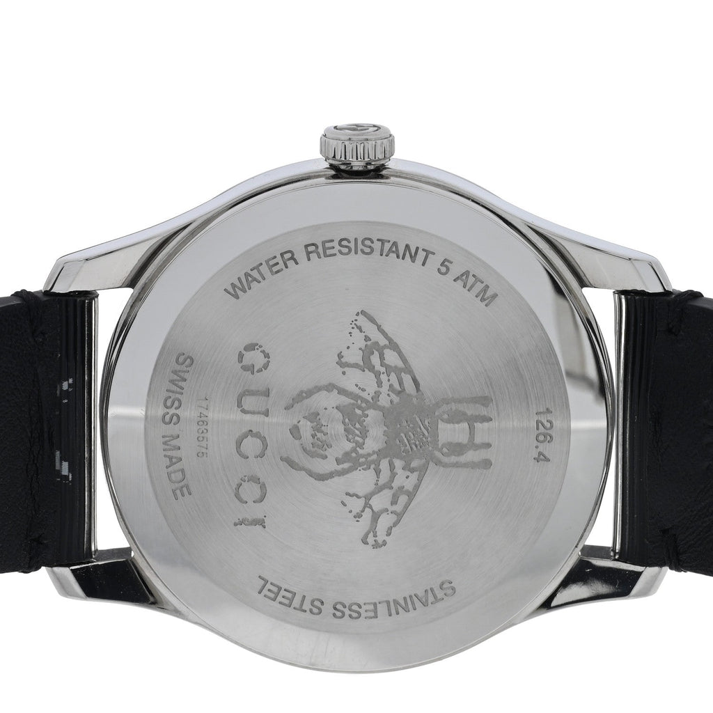 Stainless Steel Calfskin 38mm G-Timeless Bee Star Hologram Quartz Watch Black