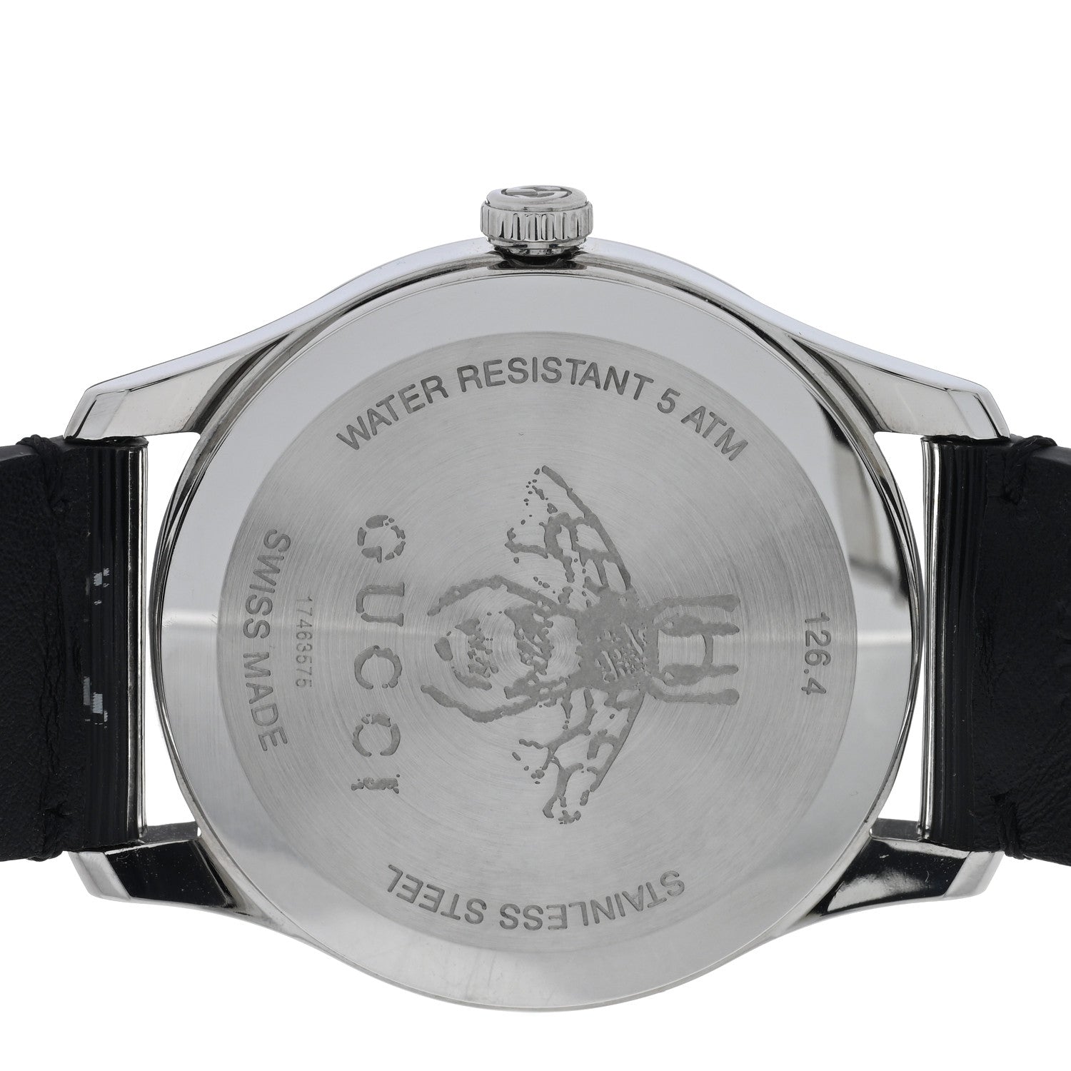 Stainless Steel Calfskin 38mm G-Timeless Bee Star Hologram Quartz Watch Black