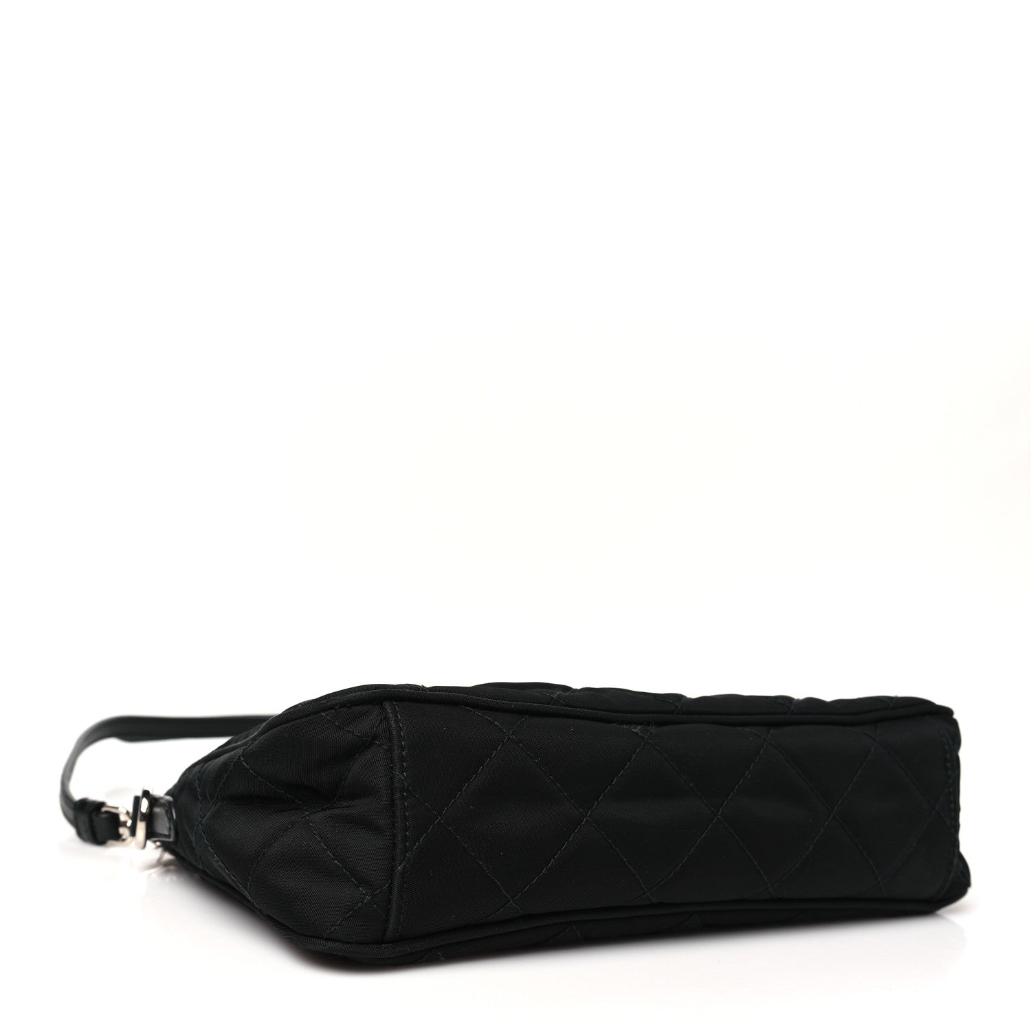 Nylon Tessuto Impuntu Quilted Crossbody Bag Black