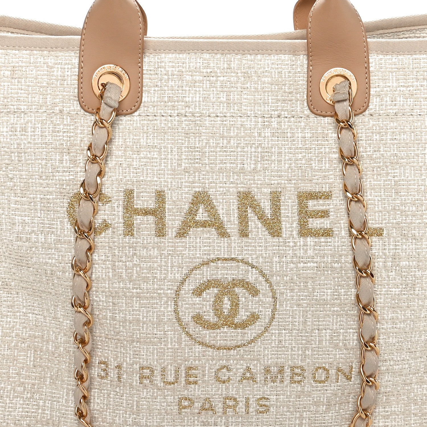 Canvas Medium Deauville Tote Light Beige