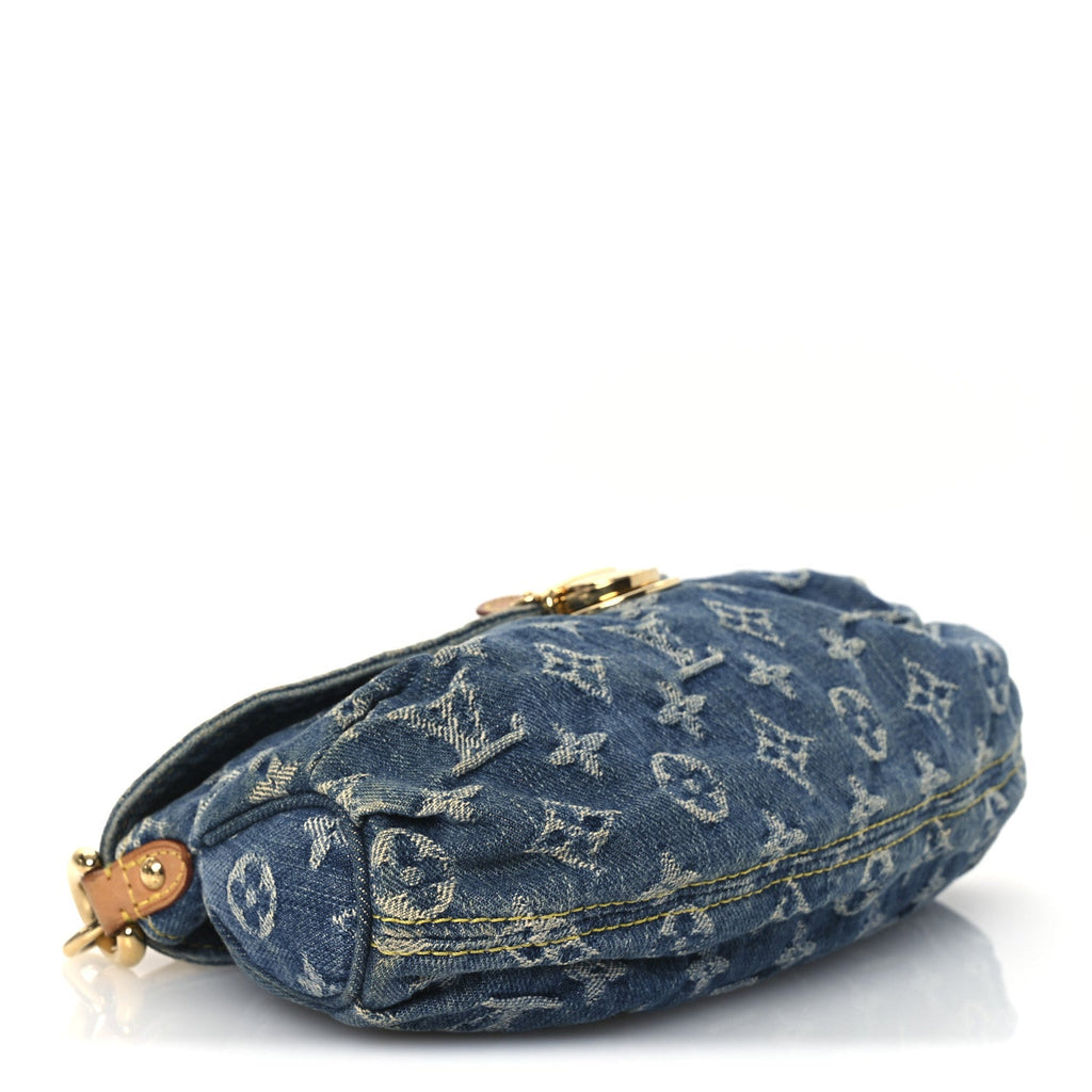 Monogram Denim Mini Pleaty Blue