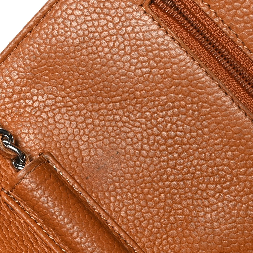 Caviar Quilted Wallet On Chain WOC Light Brown