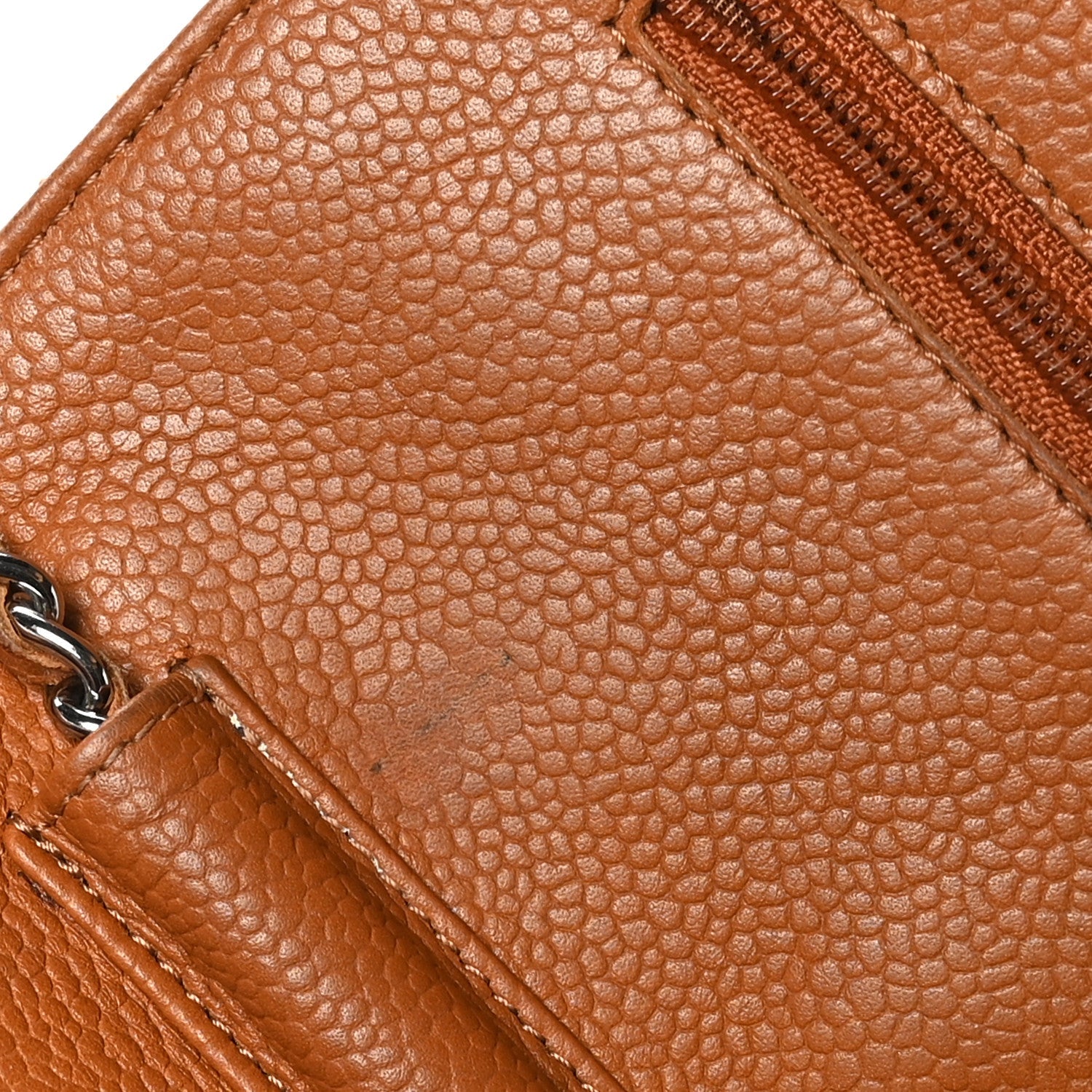 Caviar Quilted Wallet On Chain WOC Light Brown