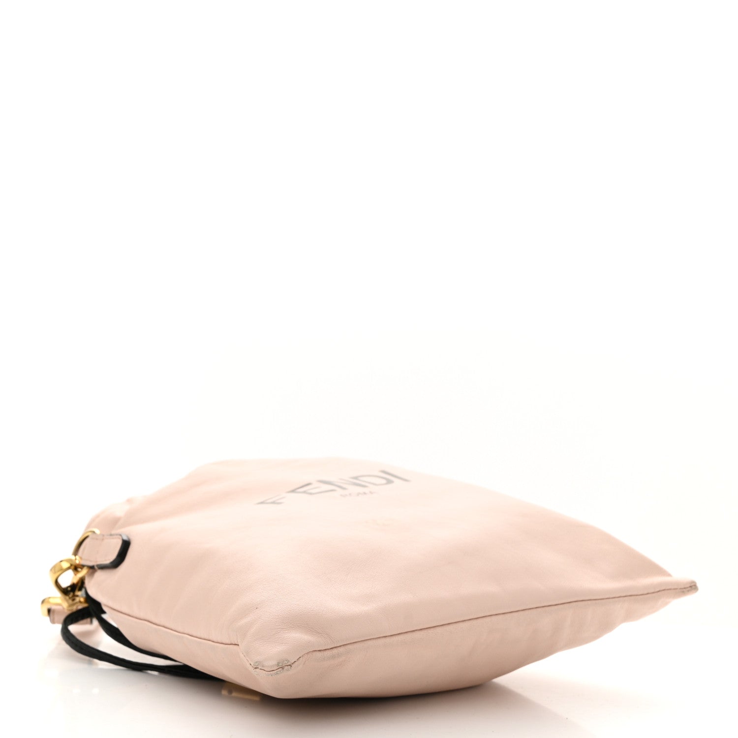 Soft Nappa Logo Small Drawstring Pouch Bag Rosa Quarzo Black