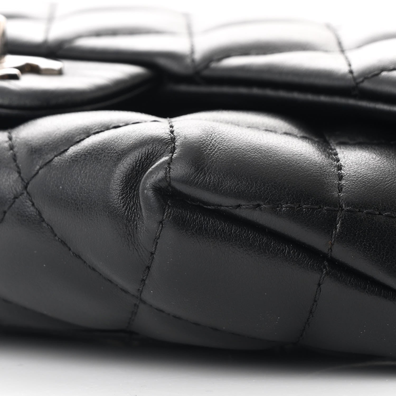Calfskin Quilted CC Uniform Flap Belt Bag Black