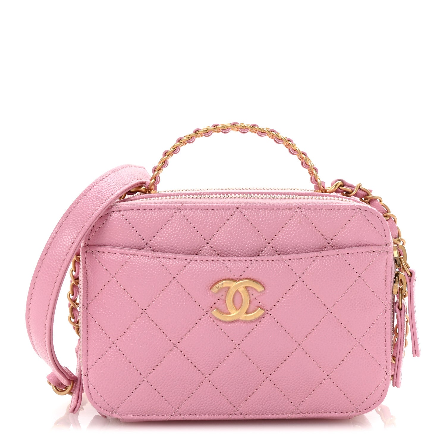 Caviar Quilted Pick Me Up Mini Vanity Case Pink