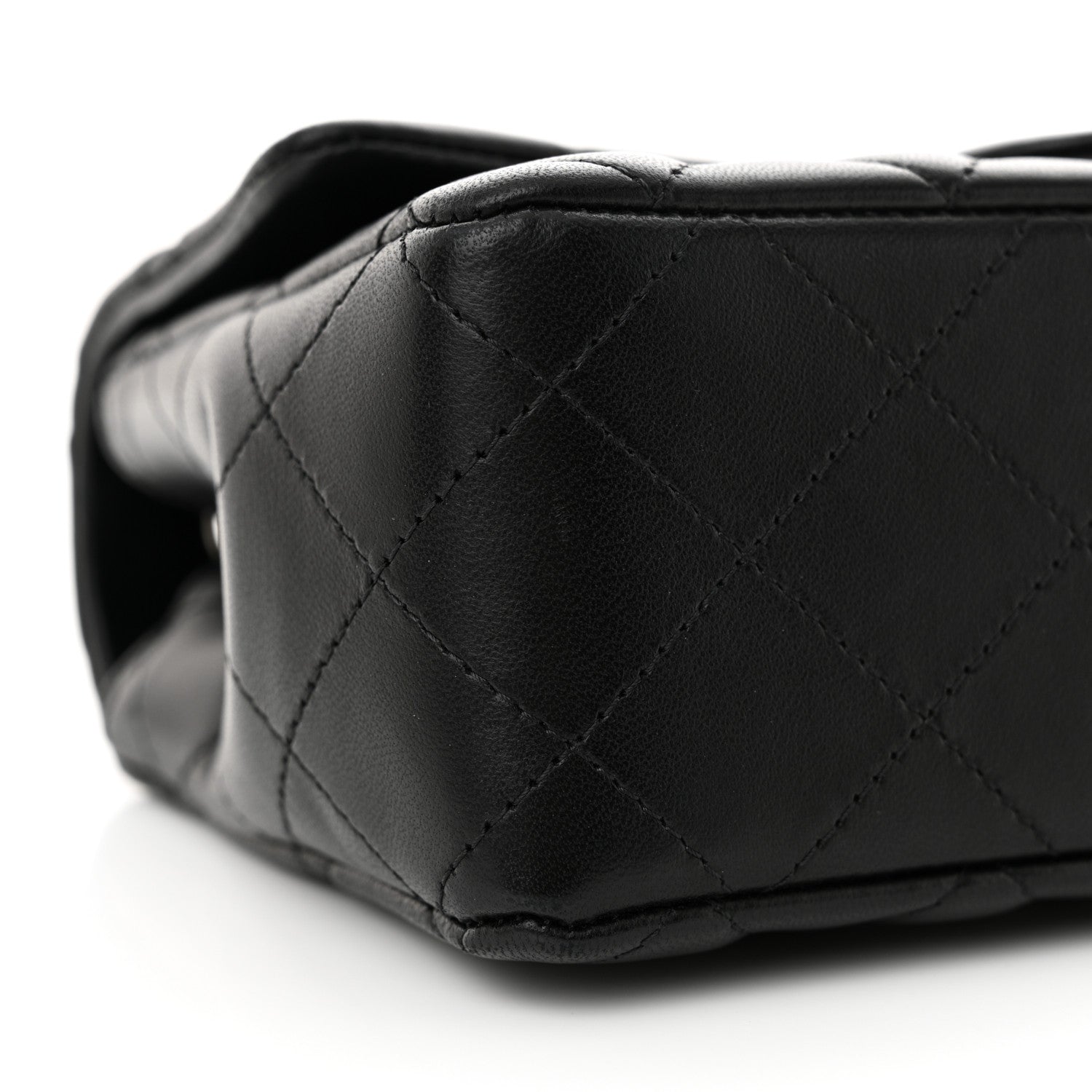 Lambskin Quilted Mini Rectangular Flap Black