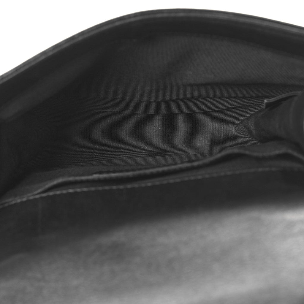 Lambskin Quilted Small Boy Flap Black