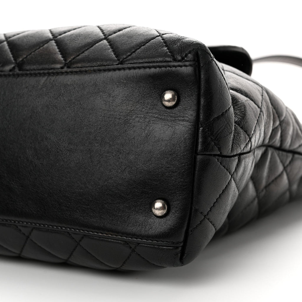 Aged Calfskin Quilted Mad About Quilting Hobo Black