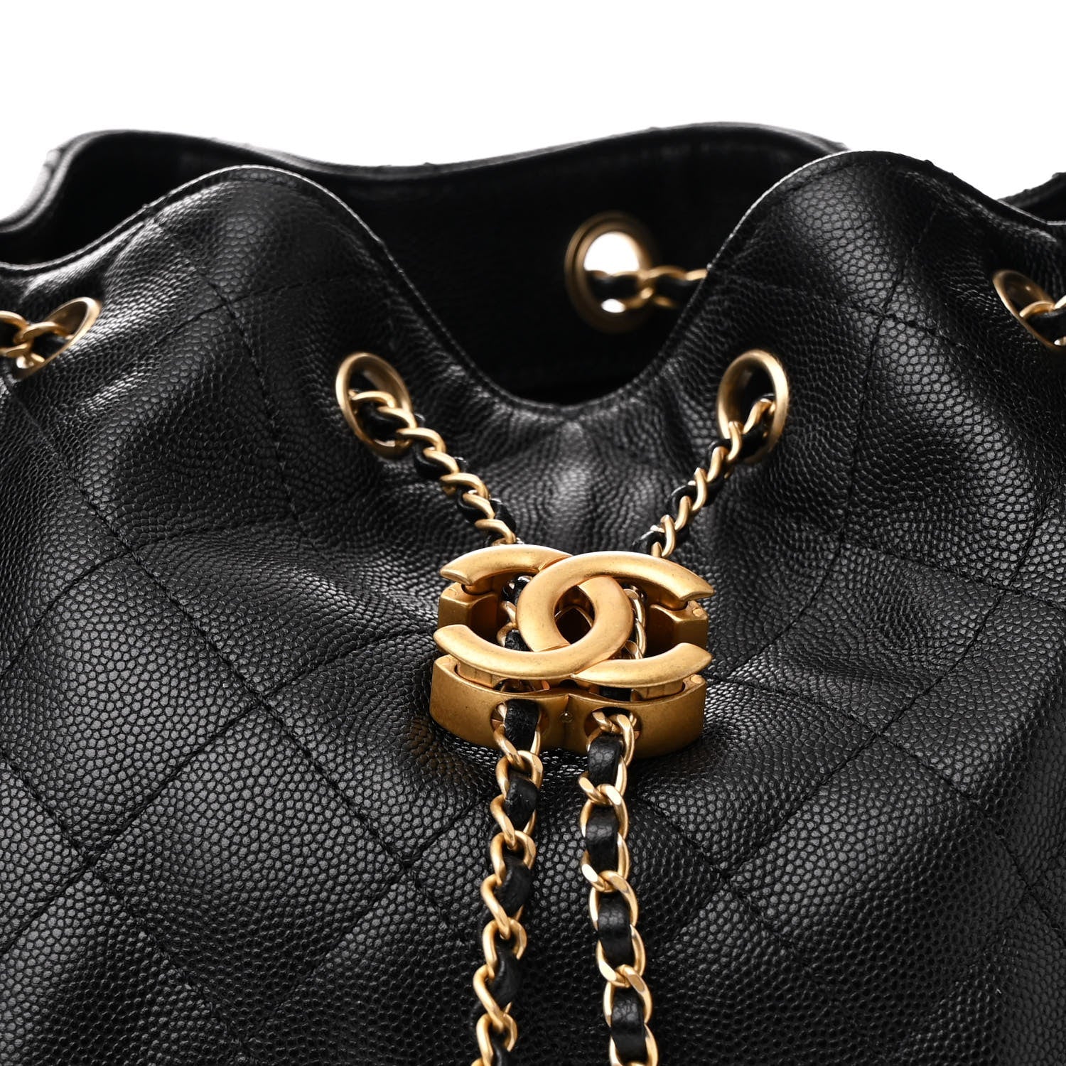 Caviar Quilted Medium Chanel 25 Handbag Black