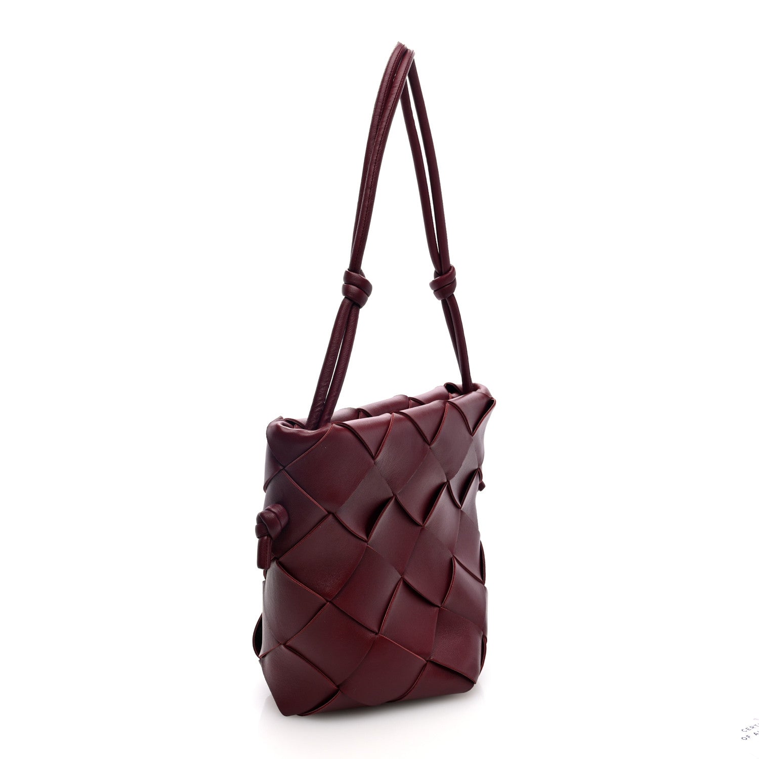 Nappa Maxi Intrecciato Clasp Bucket Bag Bordeaux