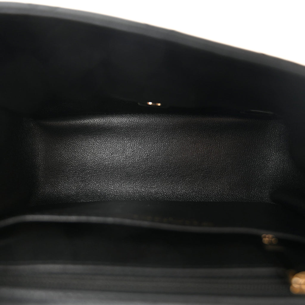 Lambskin Quilted Mini Square Flap Black