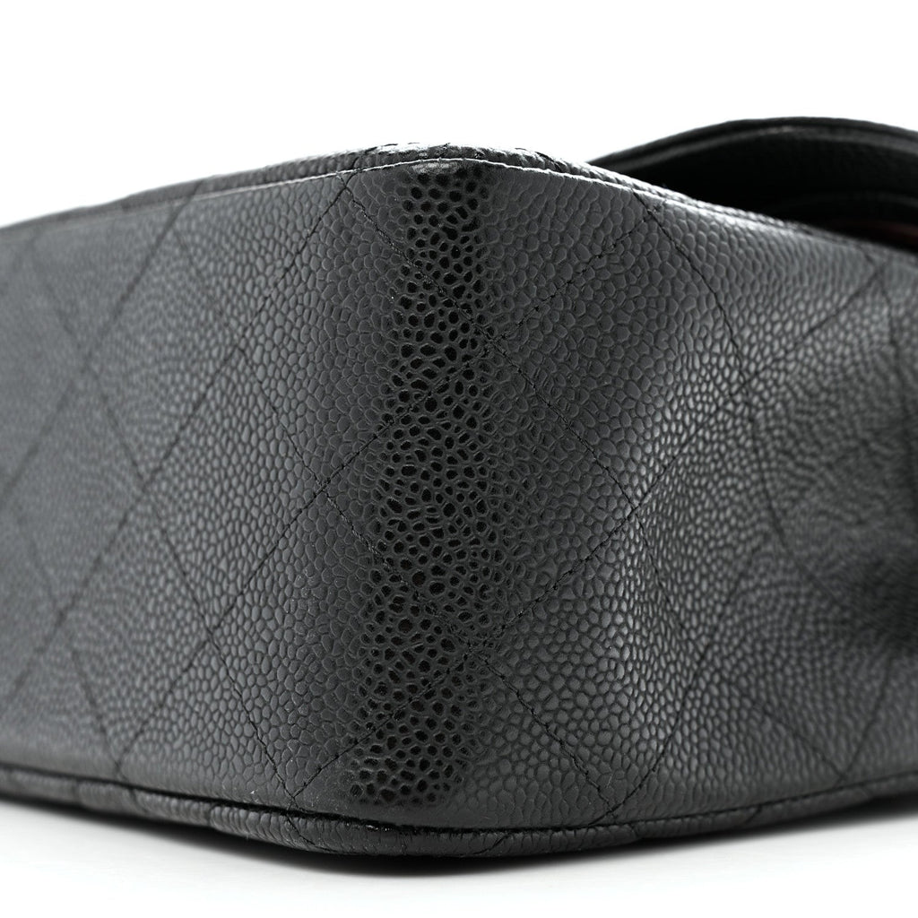 Caviar Quilted Jumbo Double Flap Black
