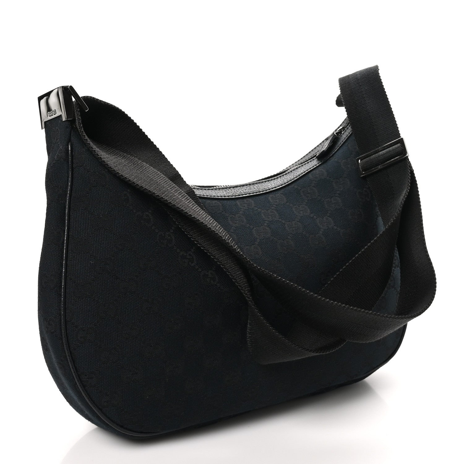 Monogram Medium Half Moon Hobo Black