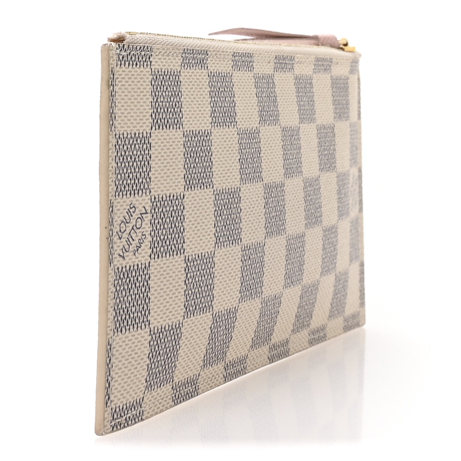 Damier Azur Felicie Chain Wallet Zippered Insert Rose Ballerine