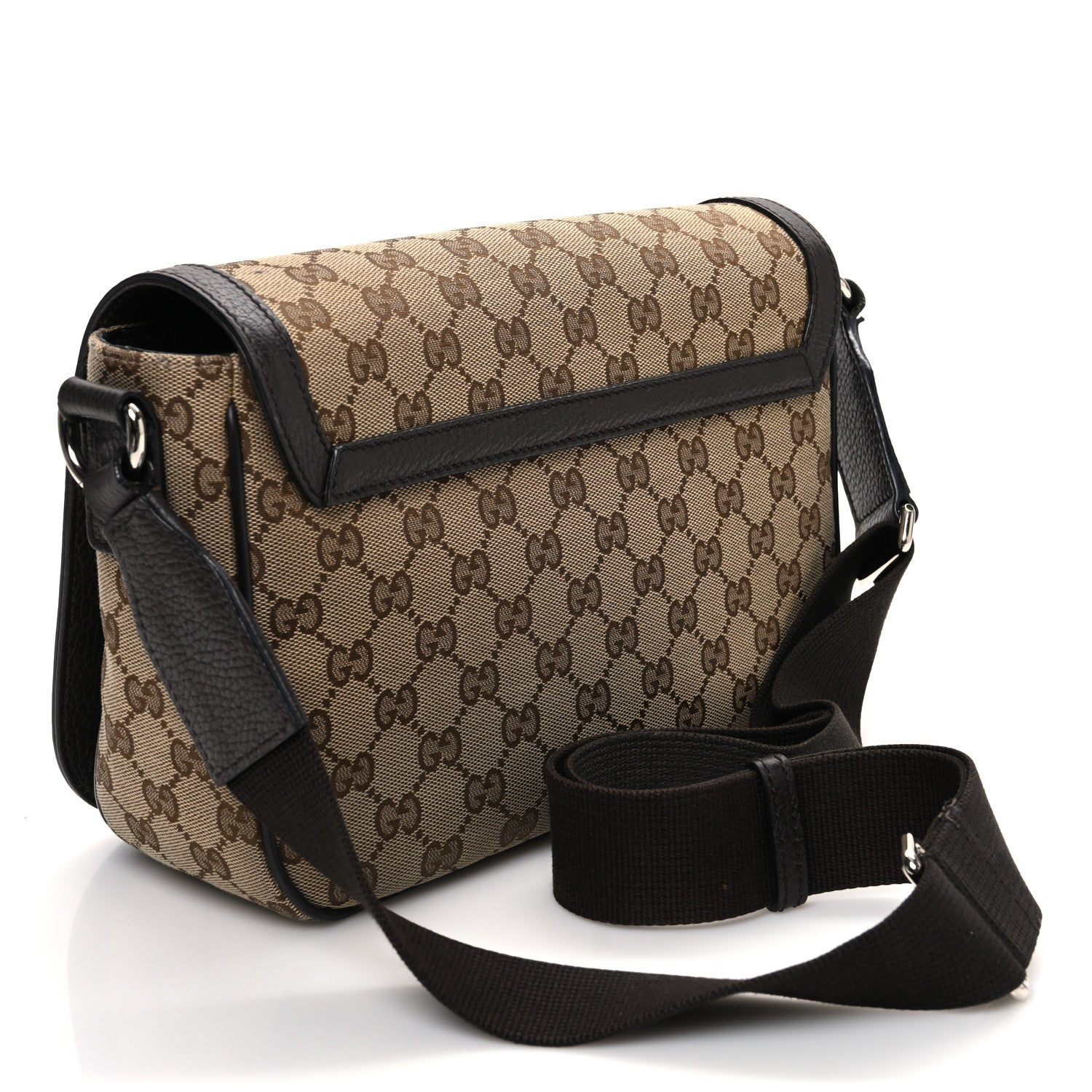 Monogram Flap Messenger Bag Beige Dark Brown