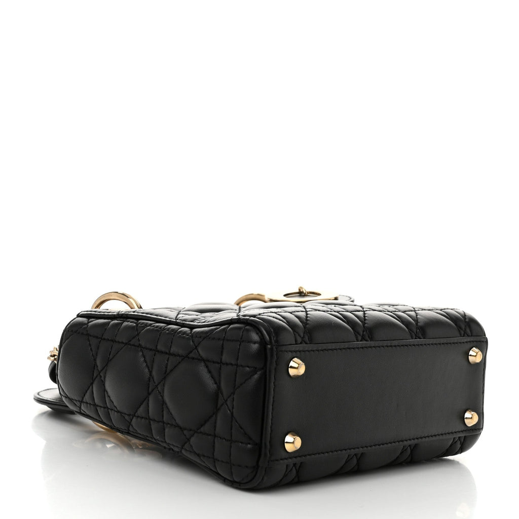 Lambskin Cannage Mini Lady Dior Black