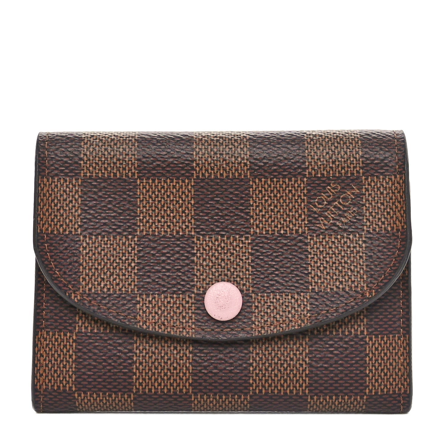 Damier Ebene Rosalie Coin Purse Rose Ballerine