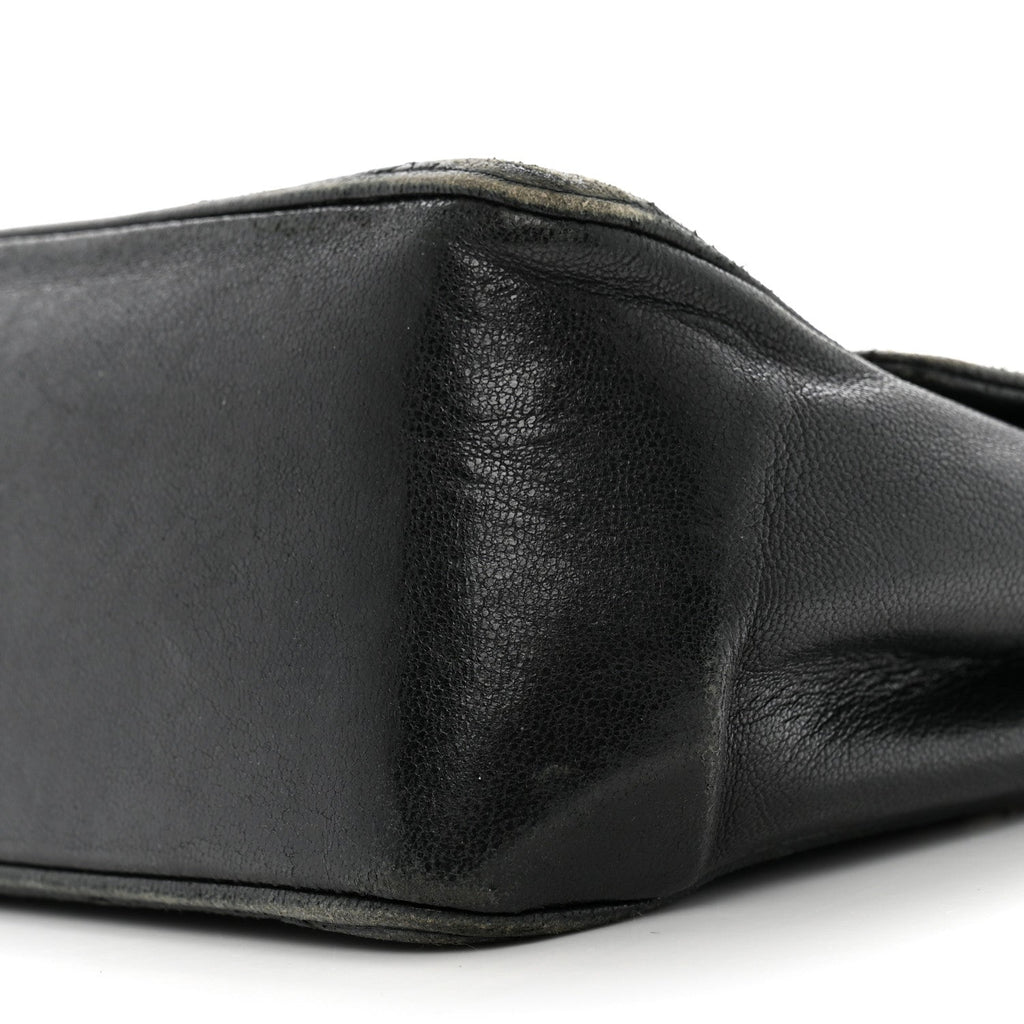 Lambskin Quilted Medium Double Flap Bijoux Chain Black