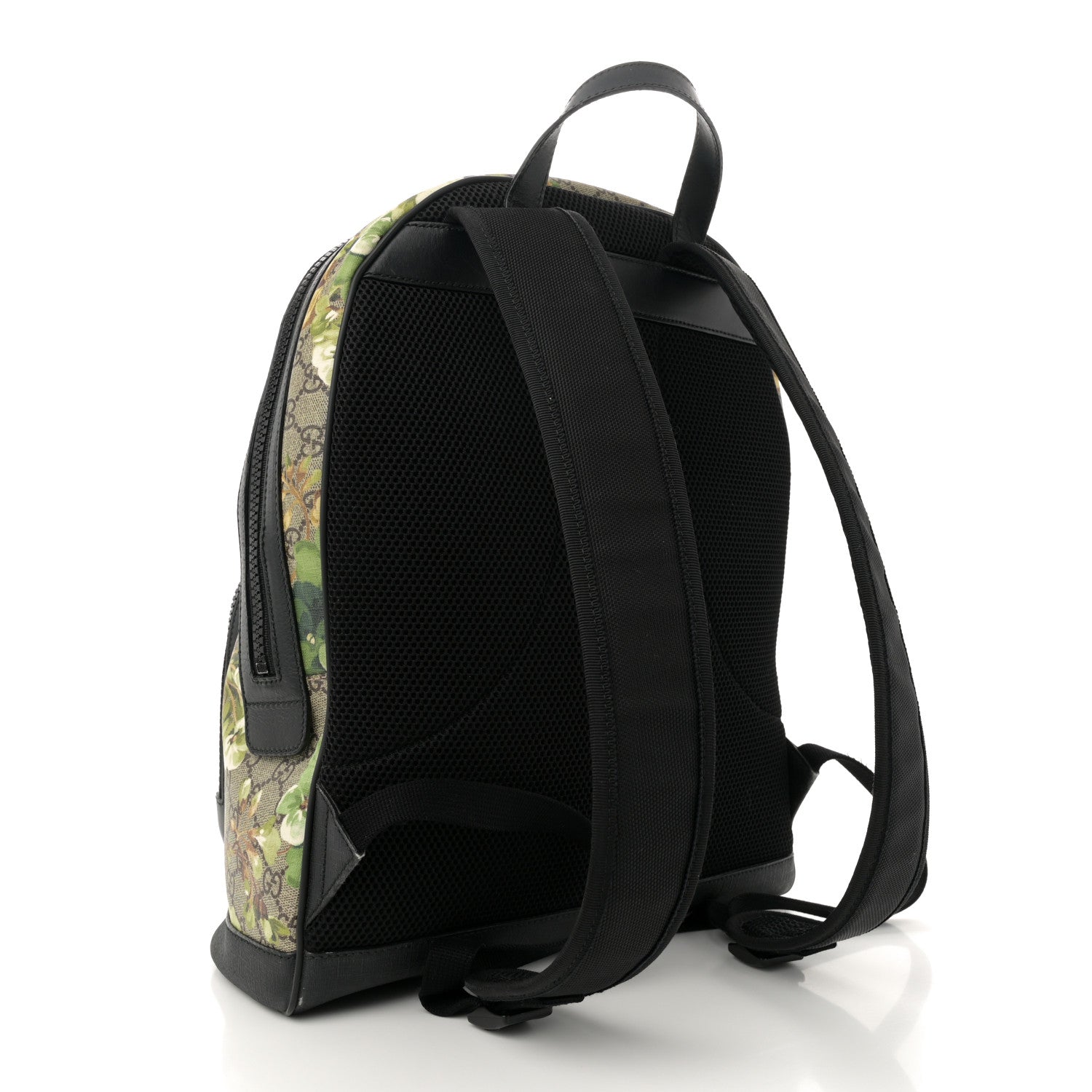 GG Supreme Monogram Blooms Medium Day Backpack Beige New Military Black