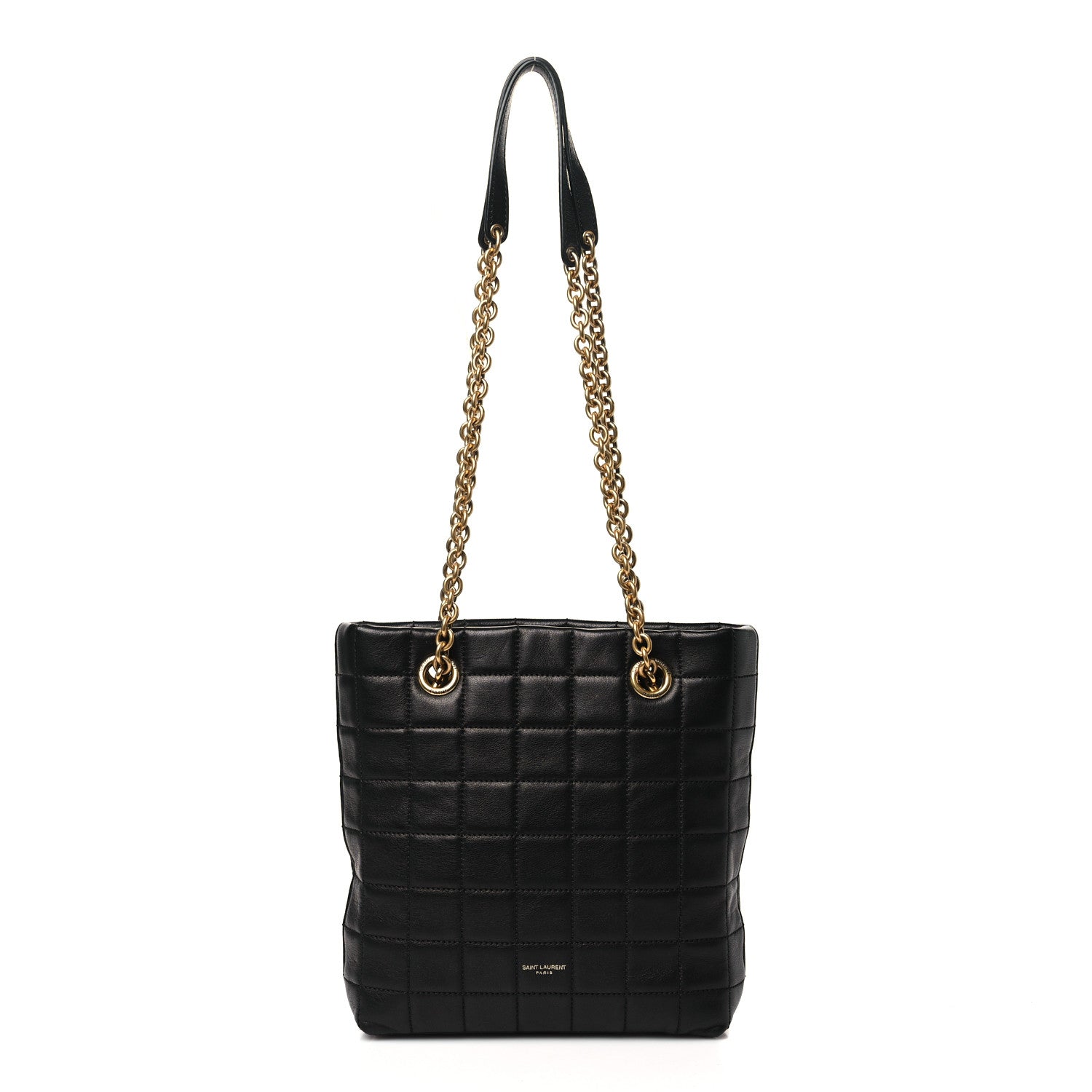 Lambskin Carre Quilted Mini Shopping Bag Black