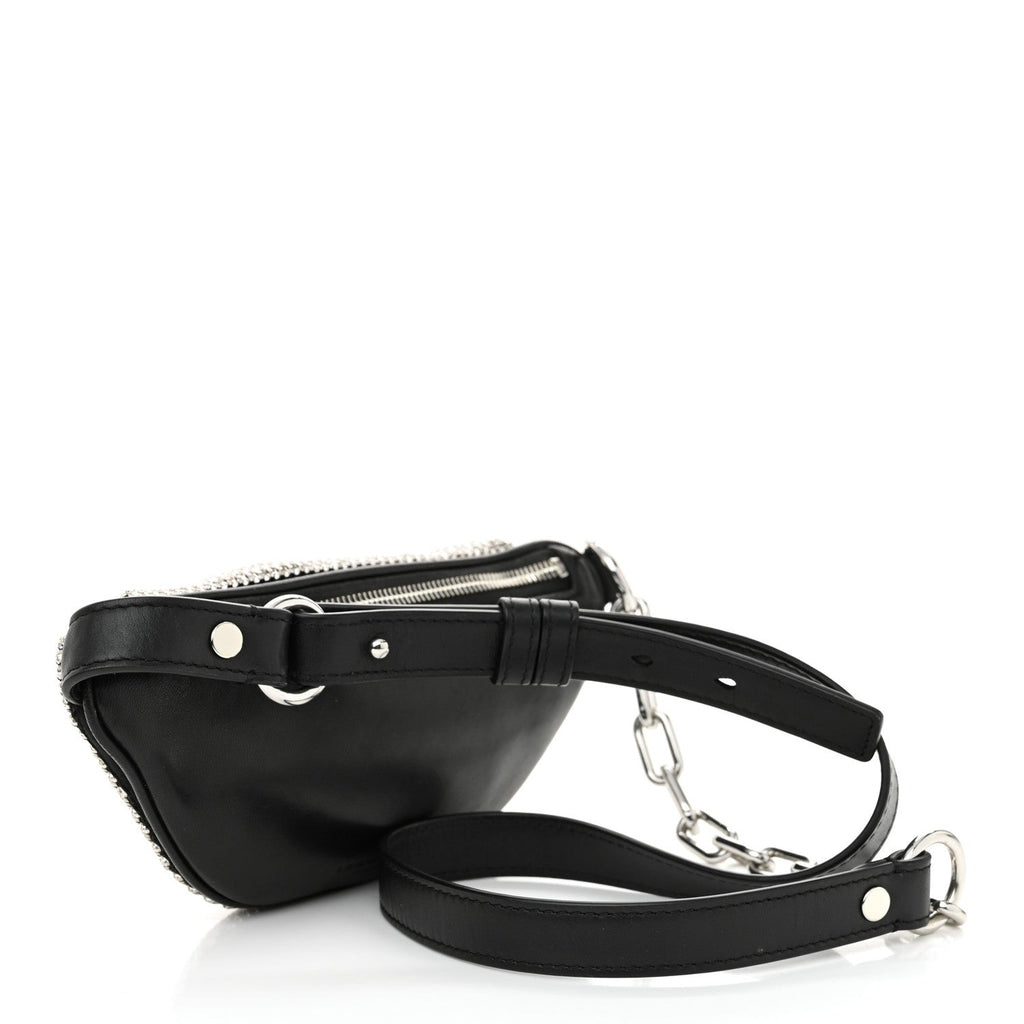 Rhinestone Mesh Mini Attica Belt Bag Black