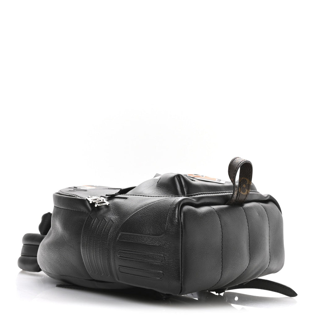 Lambskin Spaceship Embossed Palm Springs Backpack PM Black