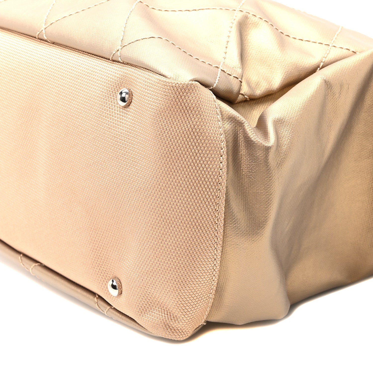 Metallic Coated Canvas Large Paris Biarritz Tote Gold