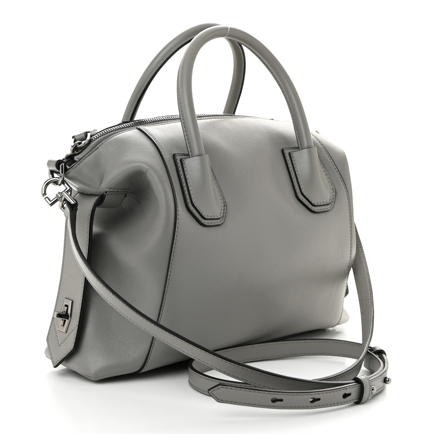 Calfskin Small Soft Antigona Pearl Grey