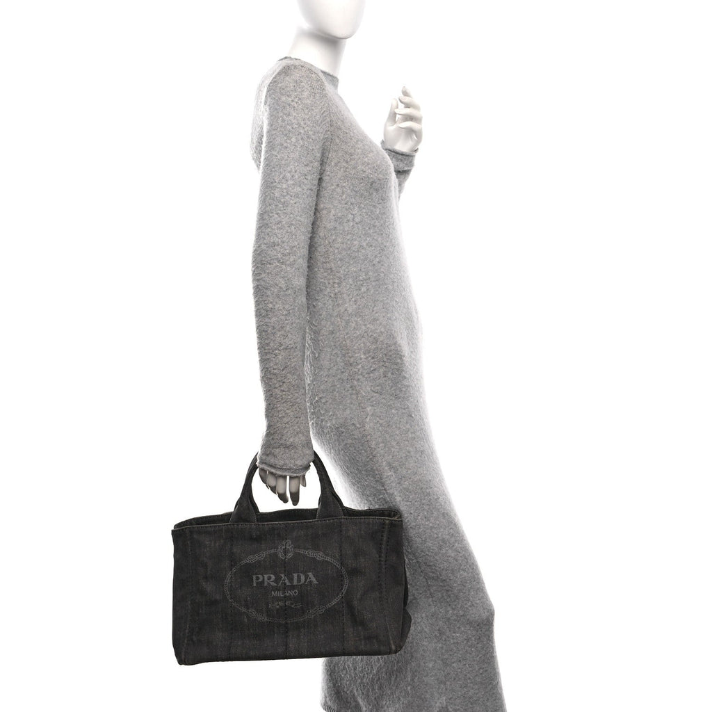 Denim Logo Tote Black