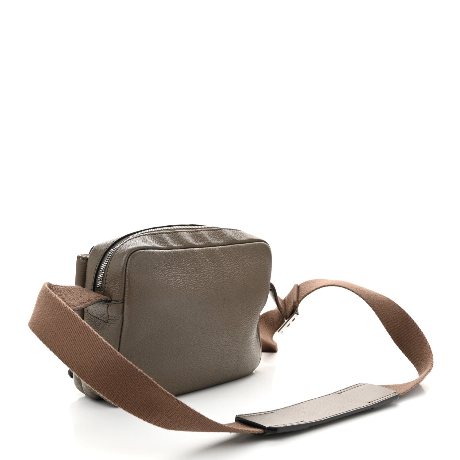 Soft Grained Calfskin Military Messenger Bag Brown